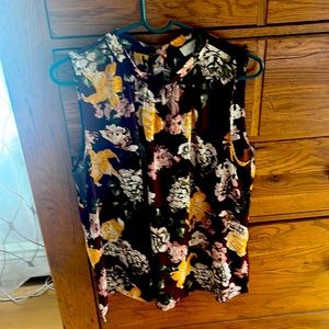 Loft, sleeveless blouse with tie back